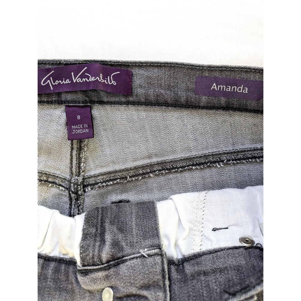 Gloria Vanderbilt Amanda High Rise Tapered Leg Jeans Glacial Grey Wash Size 8 - Picture 4 of 7